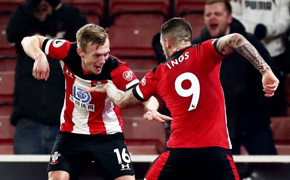  Danny Ings celebrated his opening goal with James Ward-Prowse by pretending to take pool shots