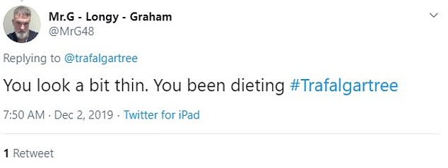  This Twitter user joked how the tree had been dieting