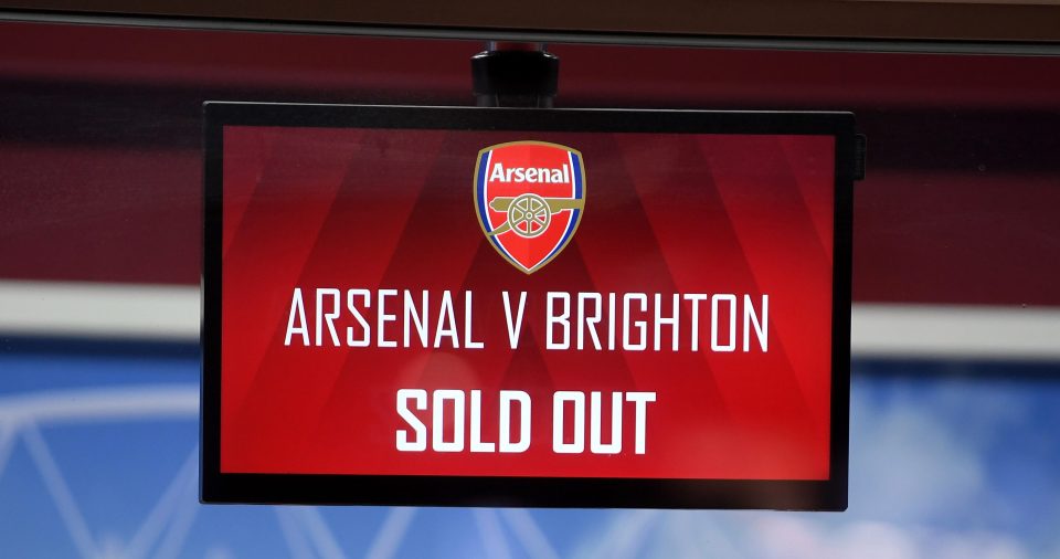  Arsenal claimed the game was sold out but thousands of empty seats could be seen