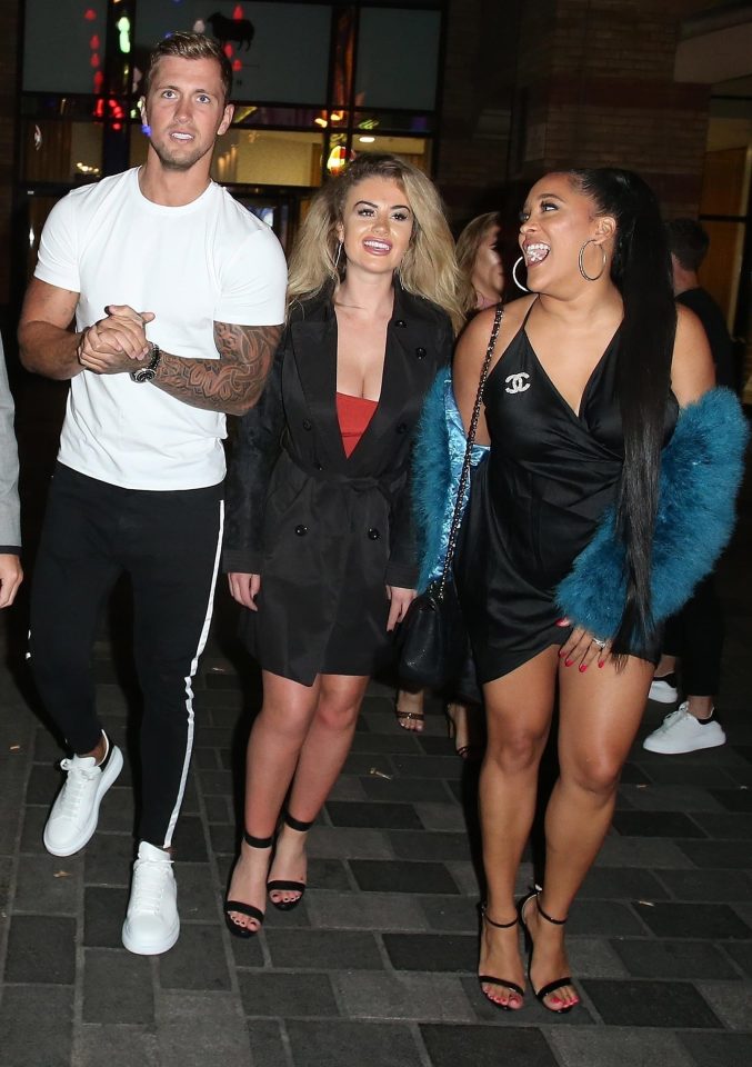  Natalie, Dan and Chloe Ayling on the night when they are said to have had a threesome