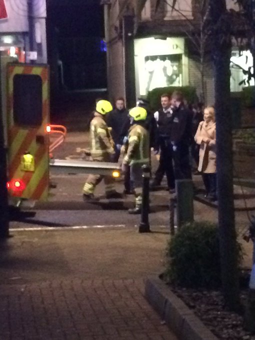  Firefighters and police officers at the scene in Chislehurst, South East London