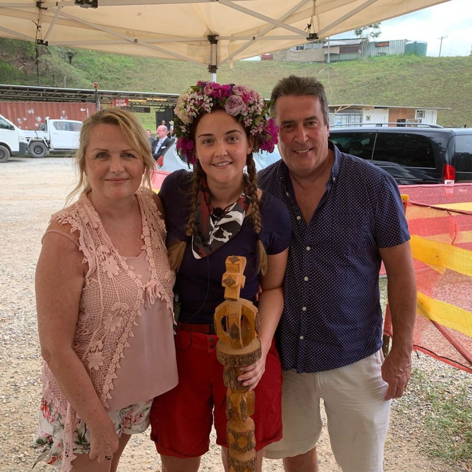  Jacqueline's parents posed for photos with their Jungle Queen daughter in Australia