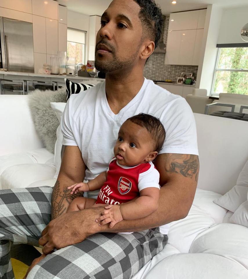  Ex-husband Marc Daly loves to relax with baby Brooklyn. You can see the upgraded kitchen behind them.