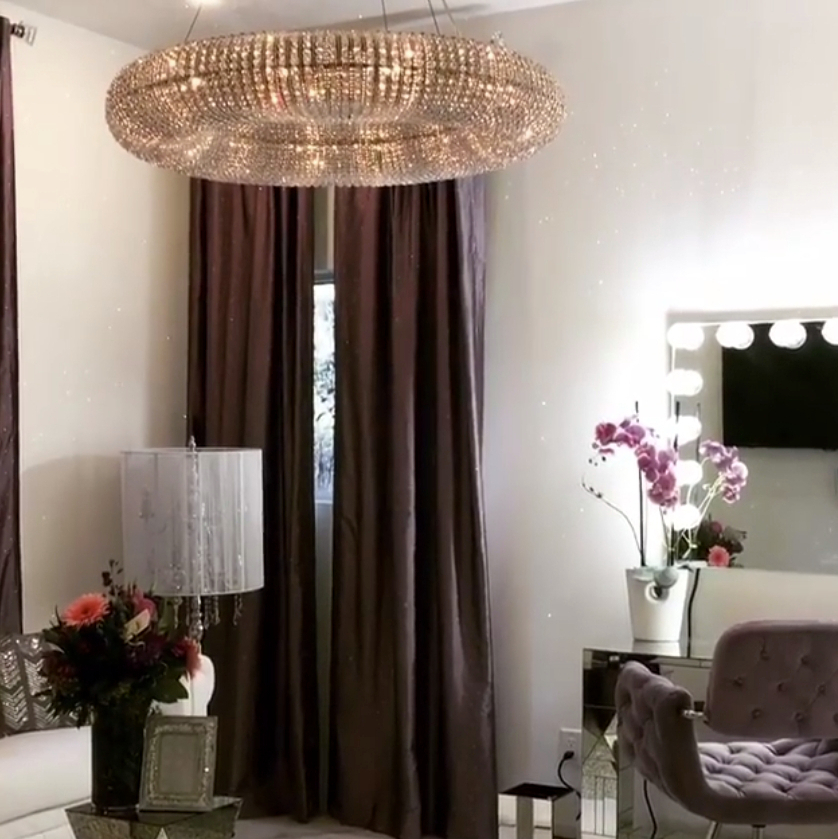  The 'glam room' has diamond glass finished walls that sparkle as brightly as the stones