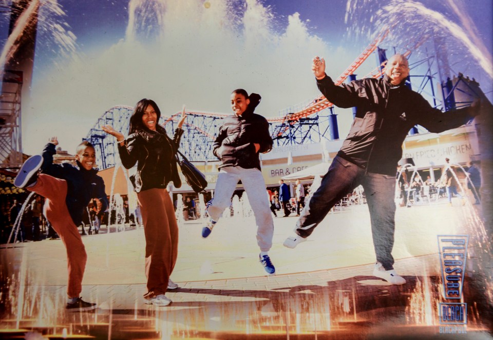  The Coombs family, Lamar, left, Jan, brother Shai, and Tony during a holiday to Blackpool