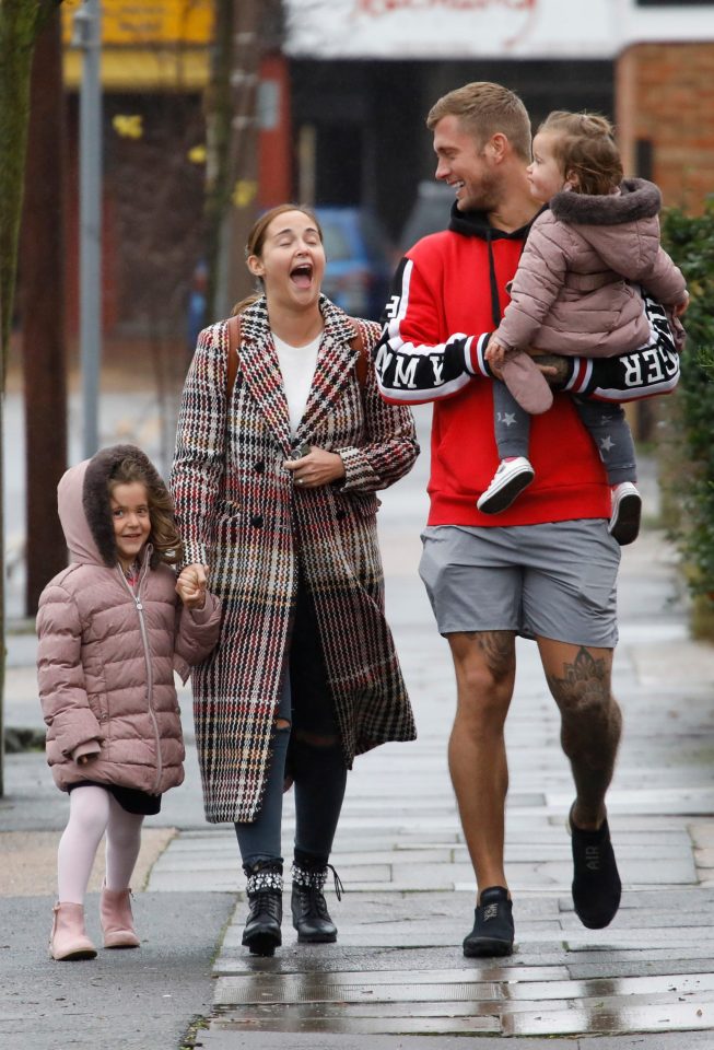  The family were having a laugh as they went out in East London