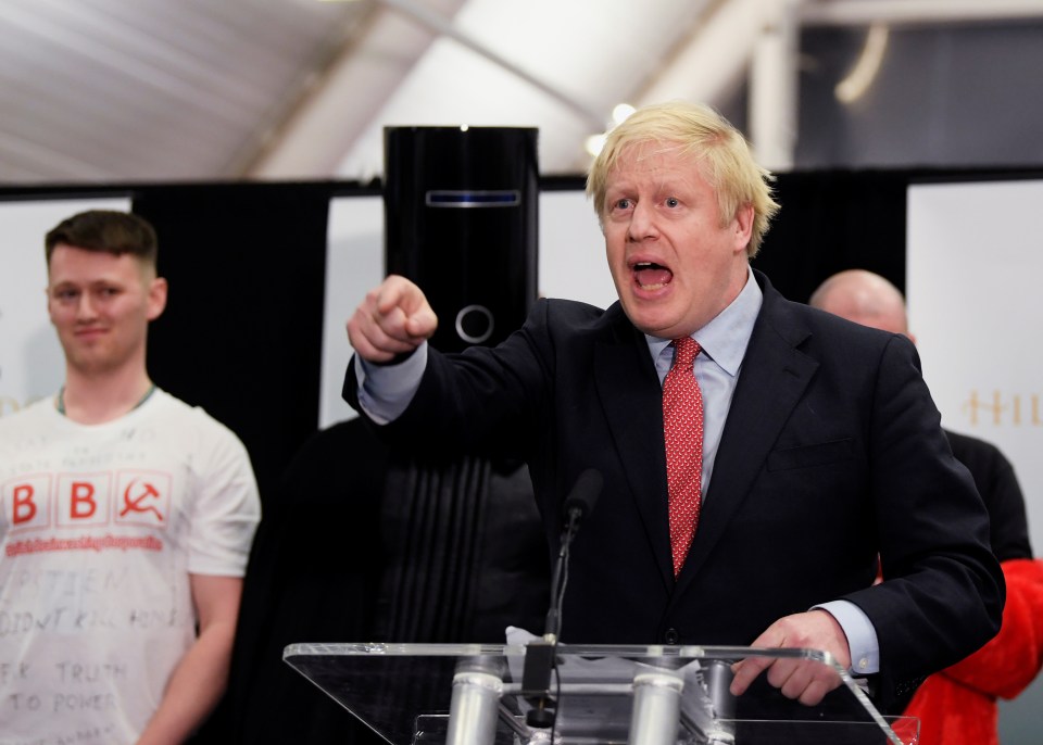  Boris Johnson delivers a rousing speech after retaining his Uxbridge and South Ruislip seat