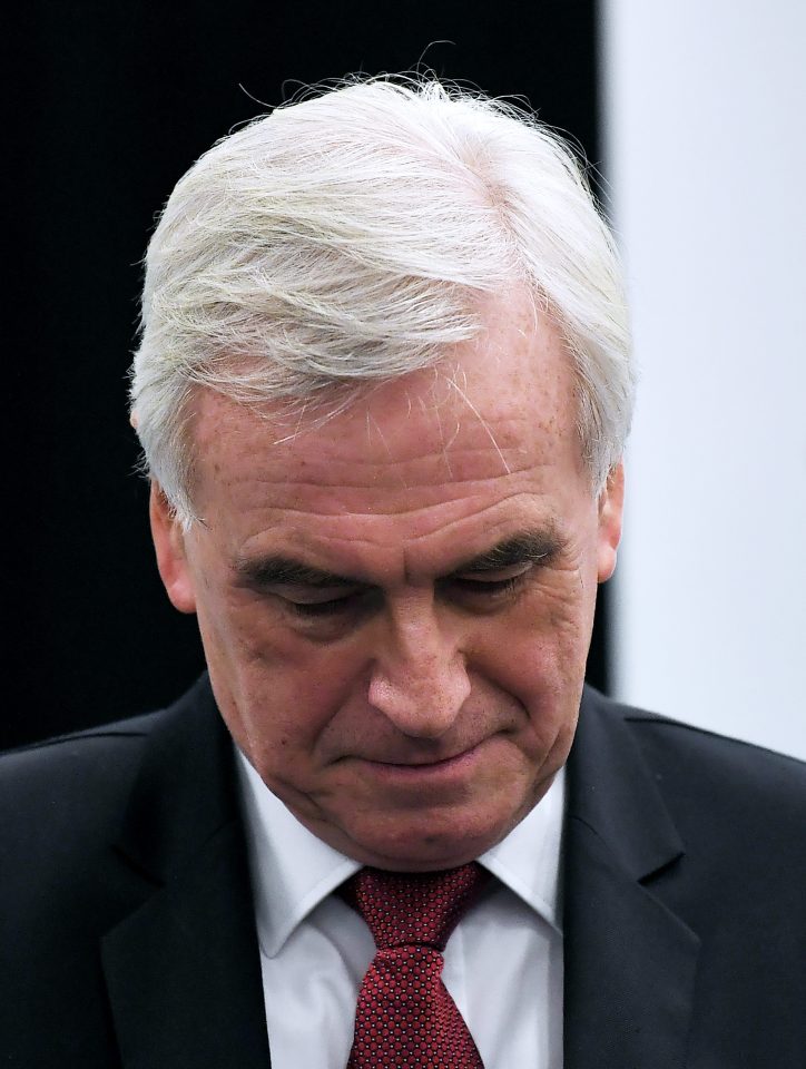  John McDonnell did not look pleased with Labour's results