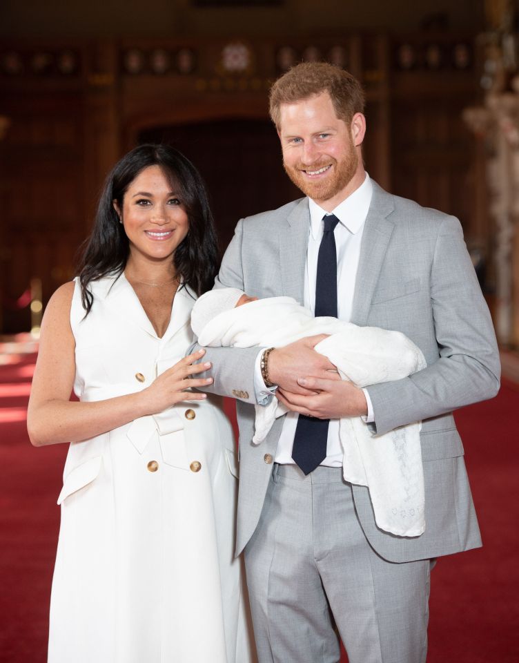  The Sussexes with baby Archie at St George's Hall at Windsor Castle after he was born