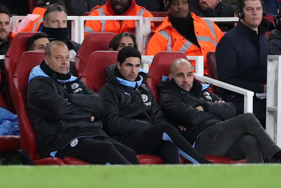  Arteta was in the dugout at the Emirates on Sunday as he helped Manchester City see off Arsenal 3-0