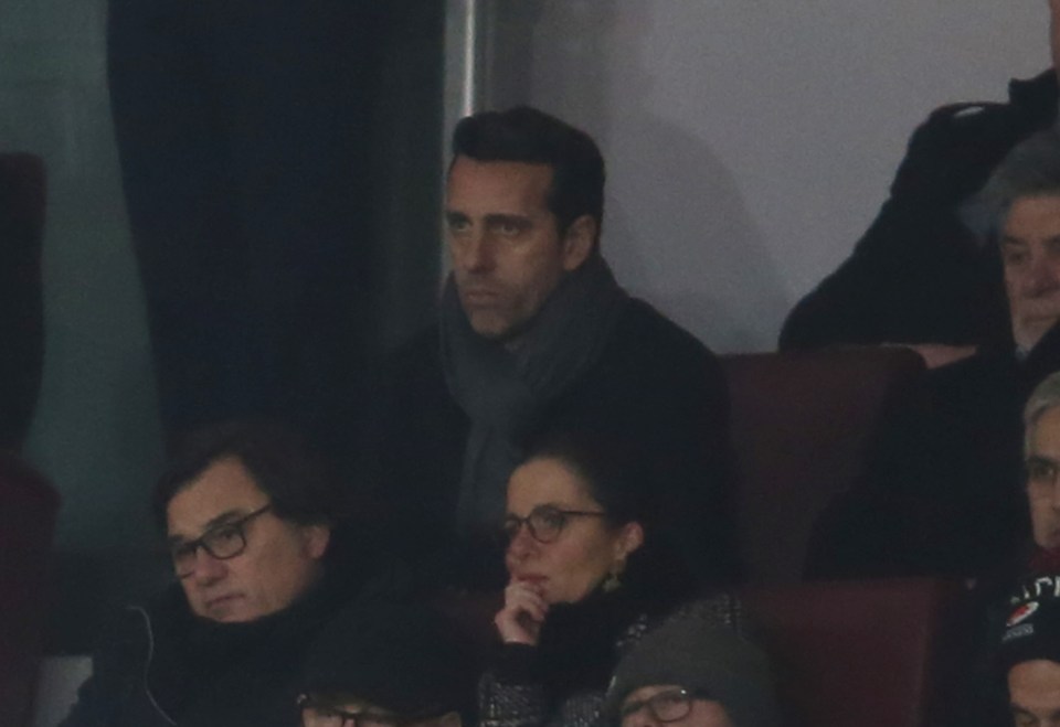  Technical director Edu was at the Emirates to watch the poor defeat