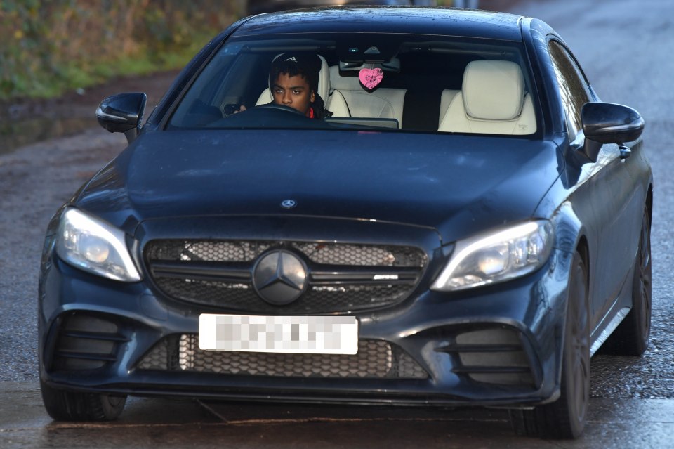  Angel Gomes cut a blunt look as he pulled into Carrington