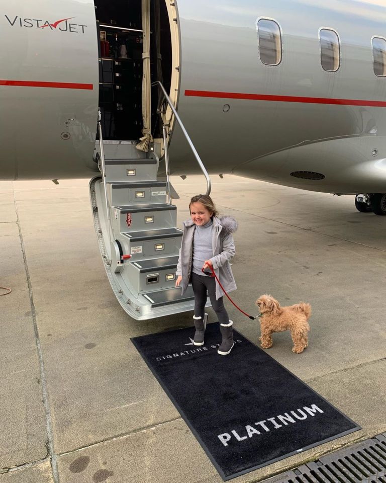  Tamara shared this picture of daughter Sophia boarding a private jet on Friday, just hours before the raid