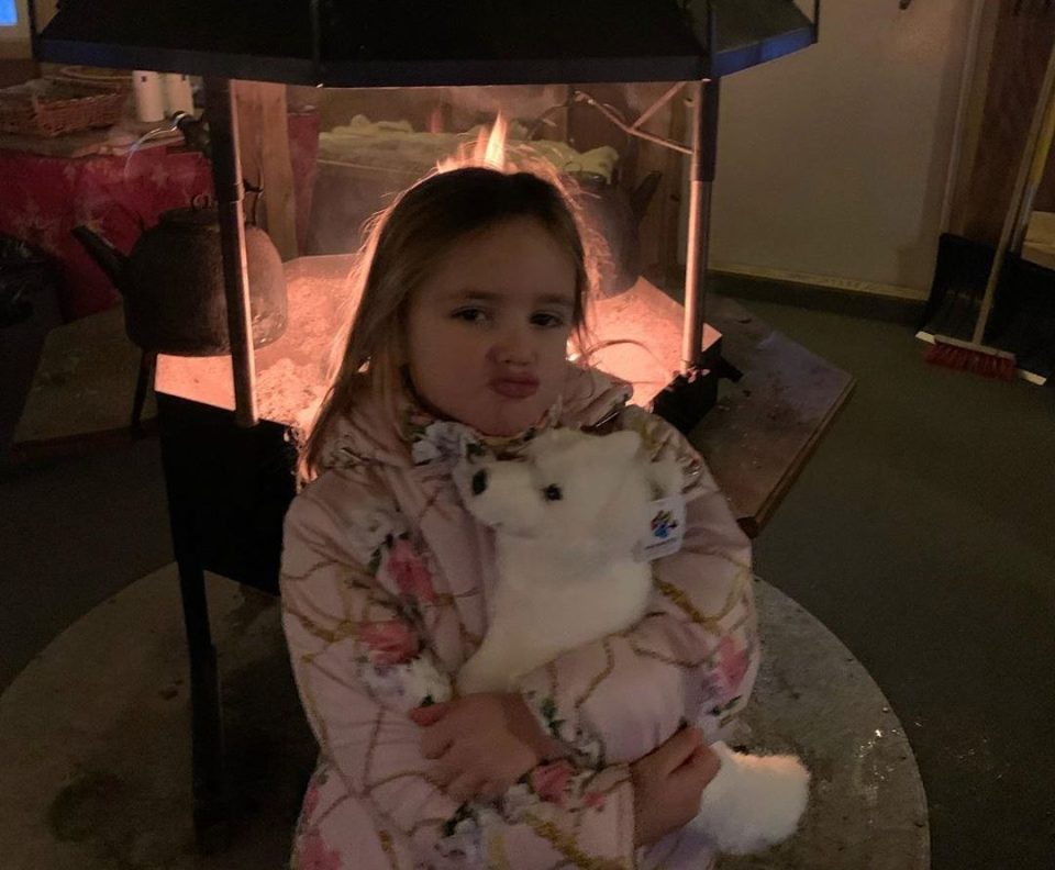  Tamara hasn't let the crime ruin her daughter's dream holiday - she posted the above picture of Sophia on Instagram yesterday, writing: "Warming up after the husky ride"