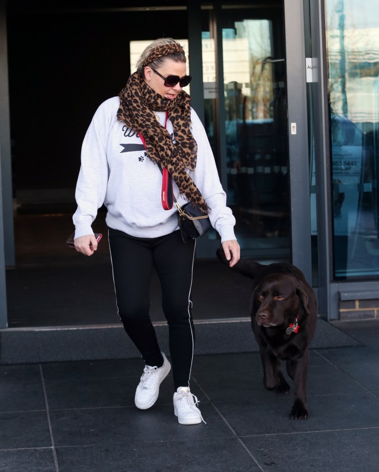  Lisa was pictured leaving a London hotel with a mystery man and beloved Labrador Hurley