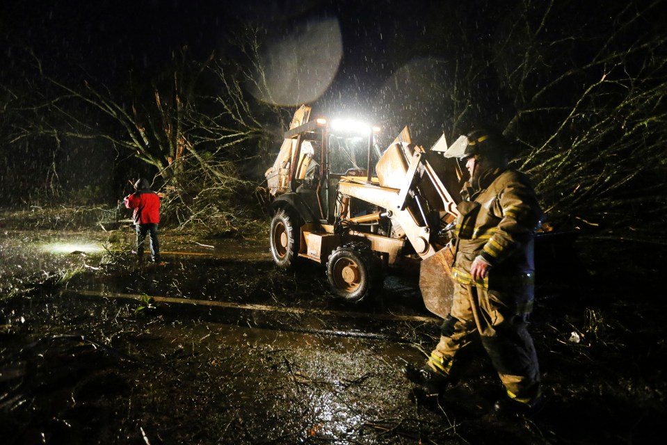 Emergency services were left to deal with the devastation left in the tornadoes wake