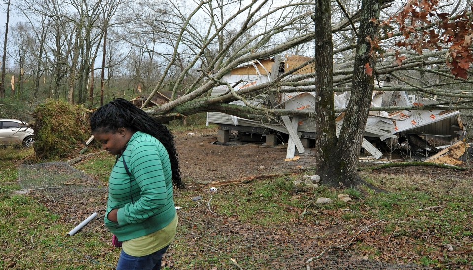 Trees were uprooted as the tornado terrorized residents in the affected southern communities