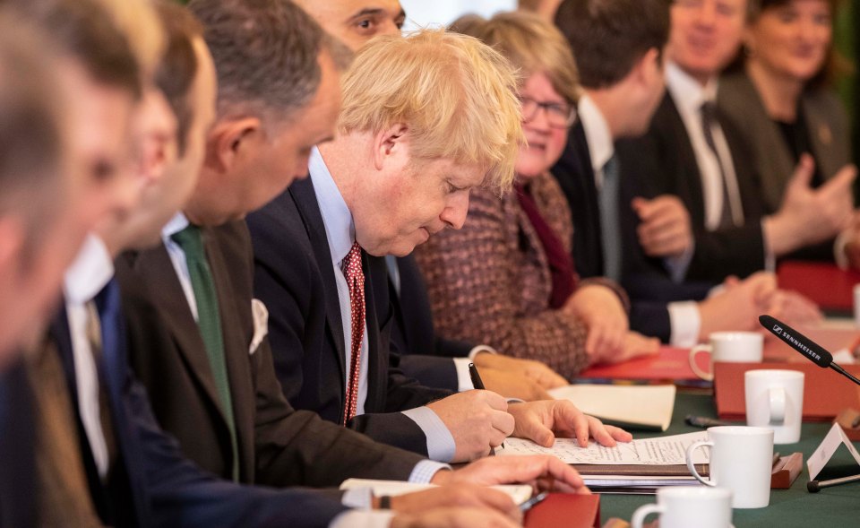  Boris was seen scribbling notes during the meeting