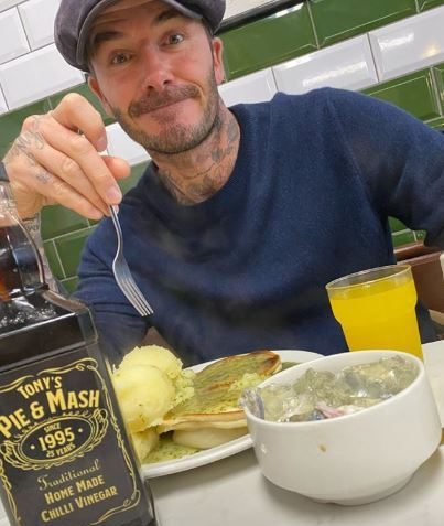  David Beckham had a 'much needed' pie with eels and orange squash