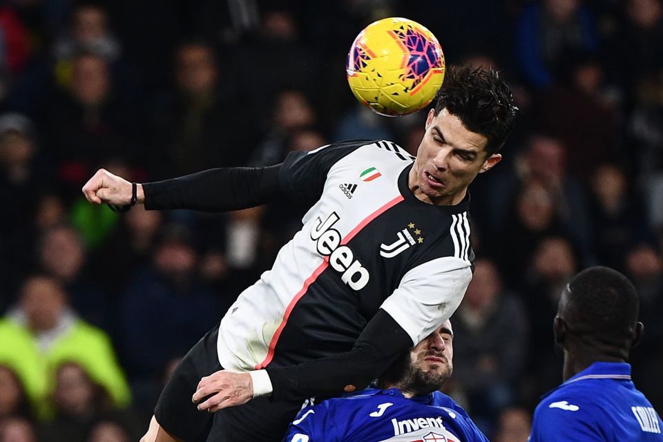  Cristiano scored an incredible header to send fans crazy during Juventus' 2-1 win over Sampdoria