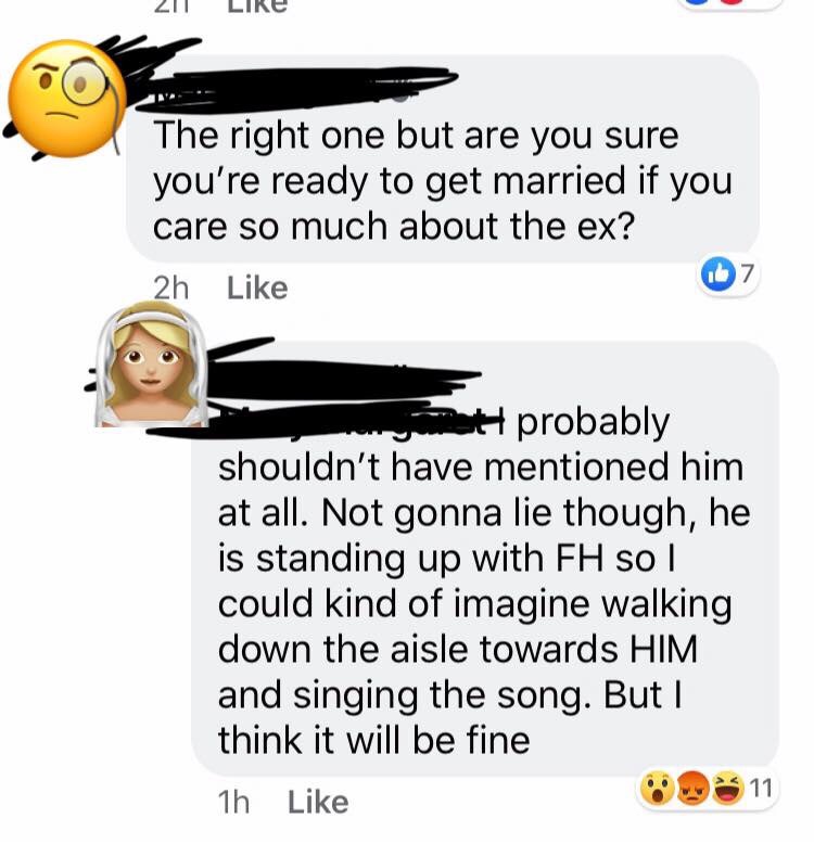 People suspected she was getting married to get revenge on her ex