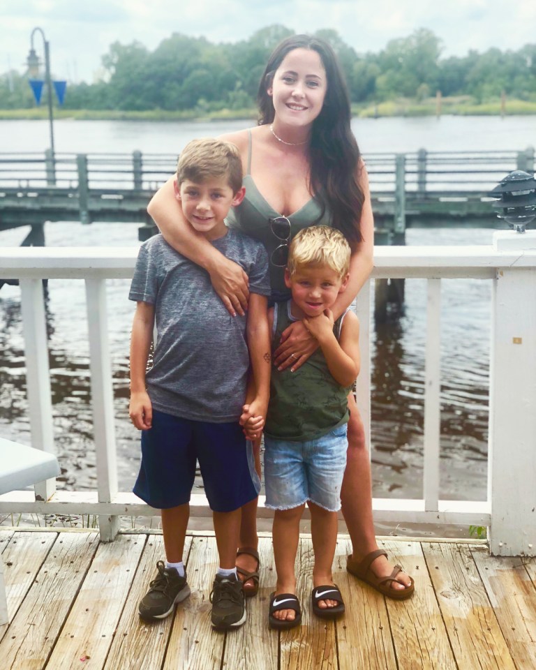  Jenelle [pictured with Jace, 9, and Kaiser, 5] asked to protect all three children in the restraining order request