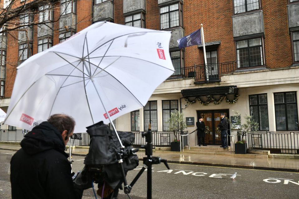  Media outside the private hospital in Marylebone, central London