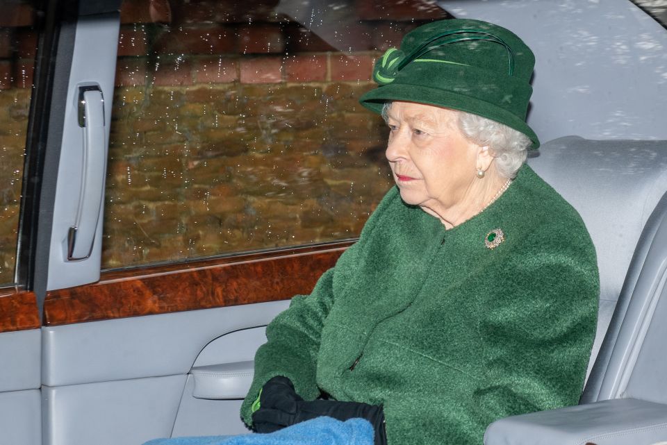  Queen Elizabeth II attends a church service at St Mary Magdalene Church in Sandringham