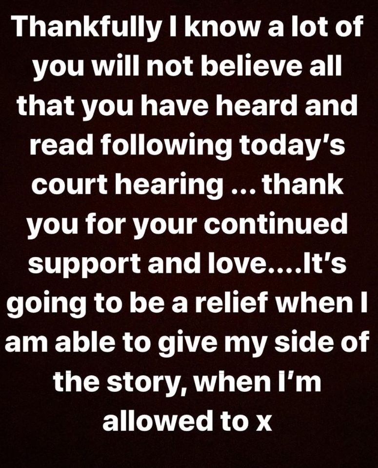  Flack shared this message on Instagram following her court appearance today