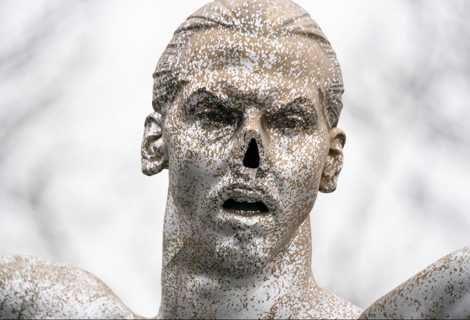  Zlatan Ibrahimovic statue has nose cut off by vandals