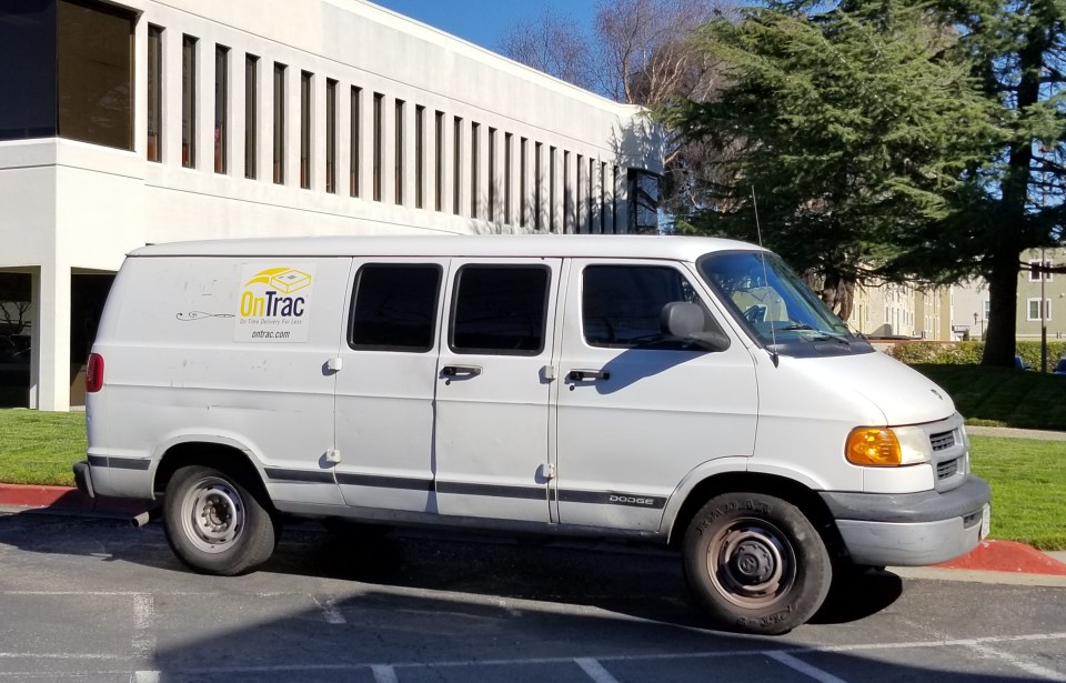 The driver was delivering Amazon packages in an OnTrac van similar to the one pictured above