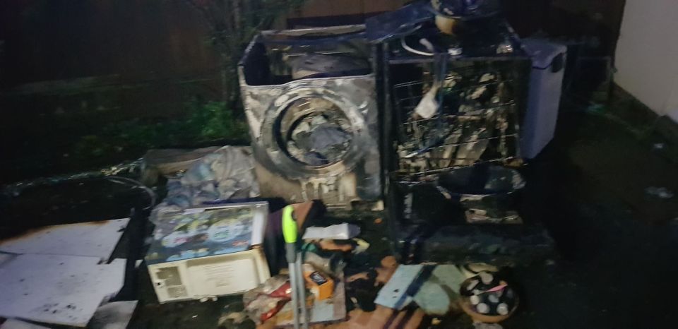  A family has lost everything after a fire believed to have been started by their Hotpoint washing machine, pictured