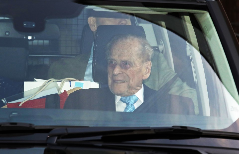  Prince Philip is seen here leaving hospital after a three night stay