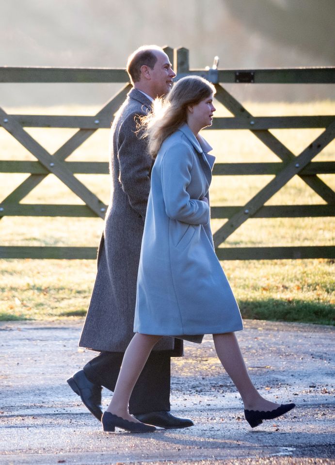  The Earl of Wessex and daughter Lady Louise Windsor arriving for the service