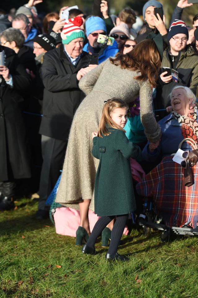  Charlotte was greeted by well-wishers in Sandringham