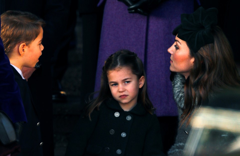  The Duchess of Cambridge speaks to son George and daughter Charlotte