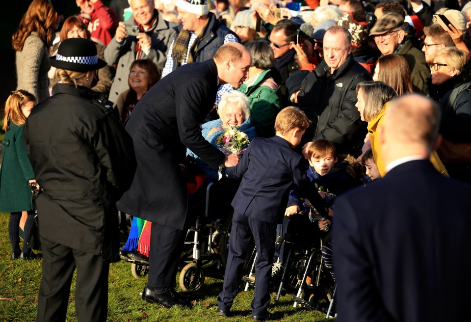  Prince George, along with Prince William, was also seen greeting the public