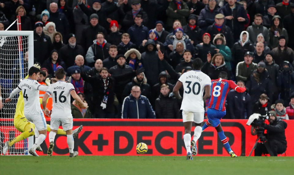  Ex-Hammer Cheikhou Kouyaté equalised for Palace just nine minutes later