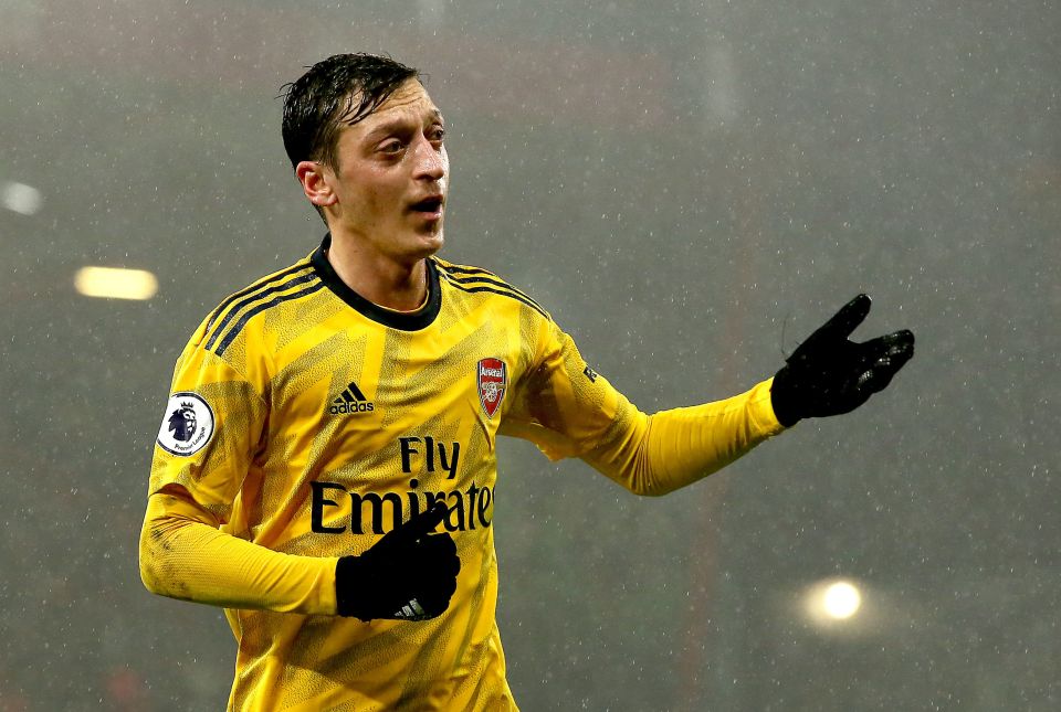  Arsenal ace Mesut Ozil was pulling the strings for the Gunners in the final third of the pitch