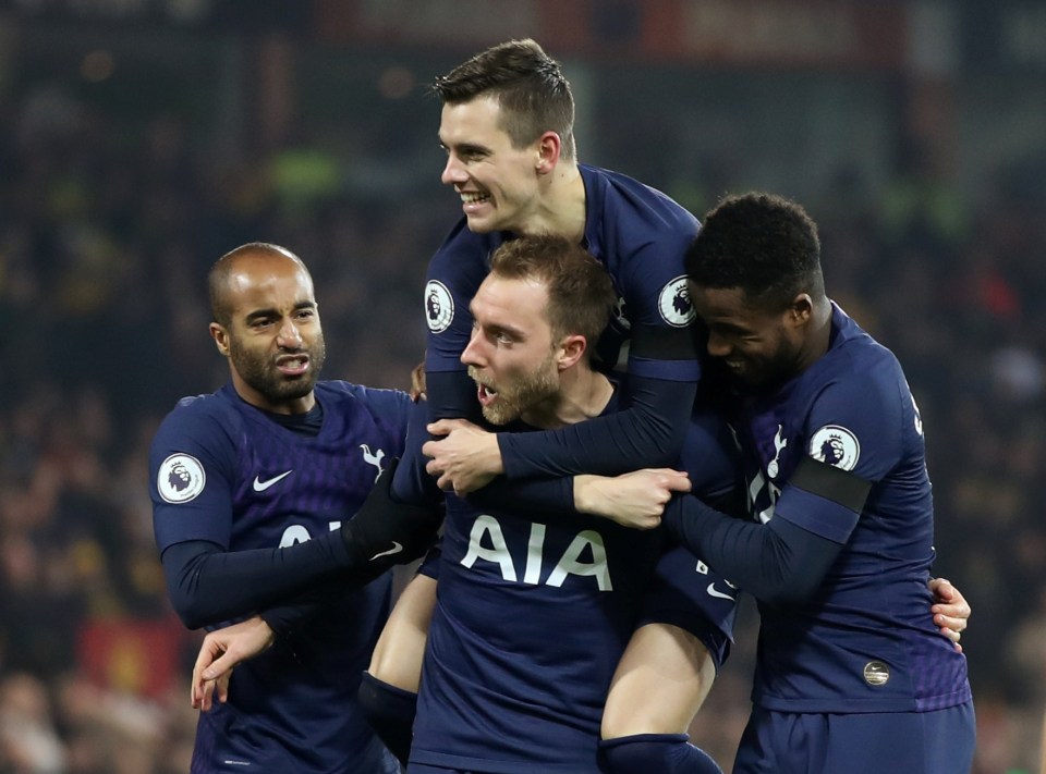  Eriksen put Spurs back in the game with a deflected free-kick