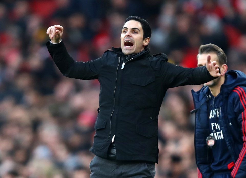  Mikel Arteta was animated on the Emirates touchline in his first game in charge of Arsenal