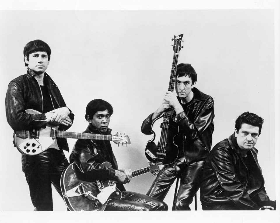 Neil Innes, Ricky Fataar, Eric Idle and John Halsey, pose for an early publicity shot in 1978 in London