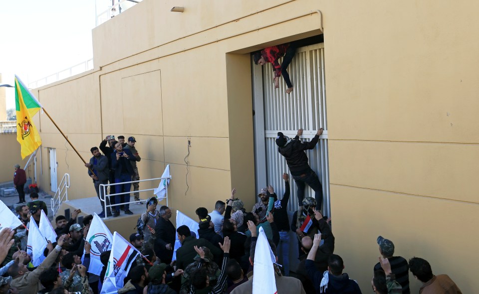  Protesters tried to get inside the embassy