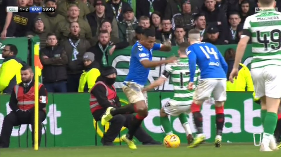  Ryan Christie faces a two-gae ban for this grab on Alfredo Morelos