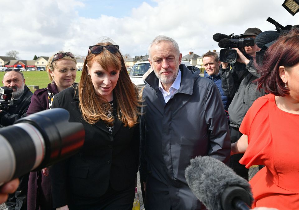  Angela alongside former Labour leader Jeremy Corbyn who last year made way for Keir Starmer