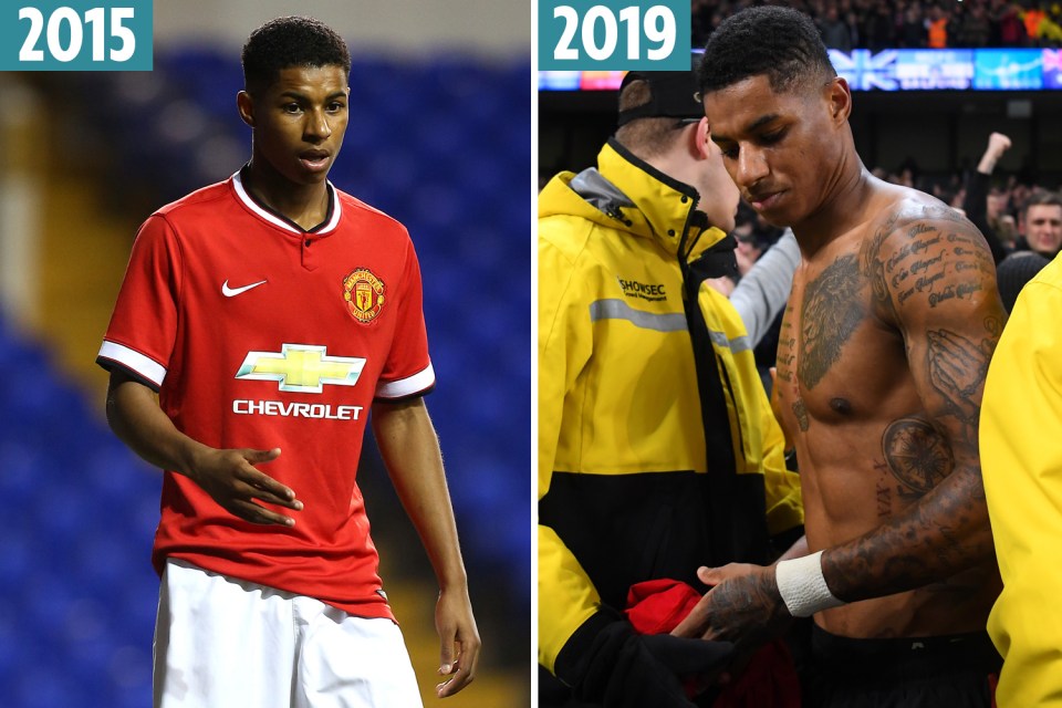  Rashford has gone from skinny kid to ripped star in just a few years