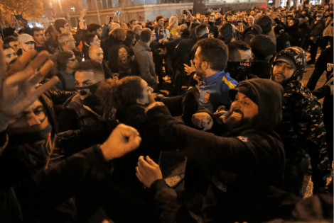  Trouble flared outside the Nou Camp, where inside Real battled well for a 0-0 draw with Barca