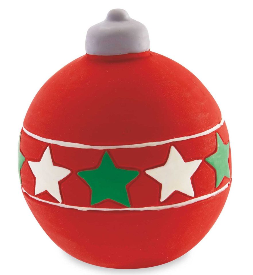  The Christmas bauble squeaky toys cost £2.99 each