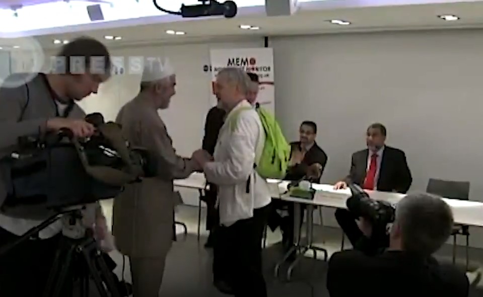  Jeremy Corbyn was seen shaking hands with Sheikh Raed Salah in 2012