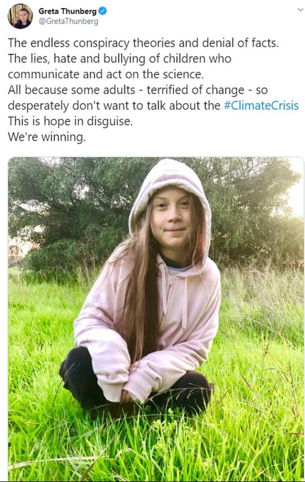 Greta Thunberg previously posted on Instagram about the 'denial of facts'